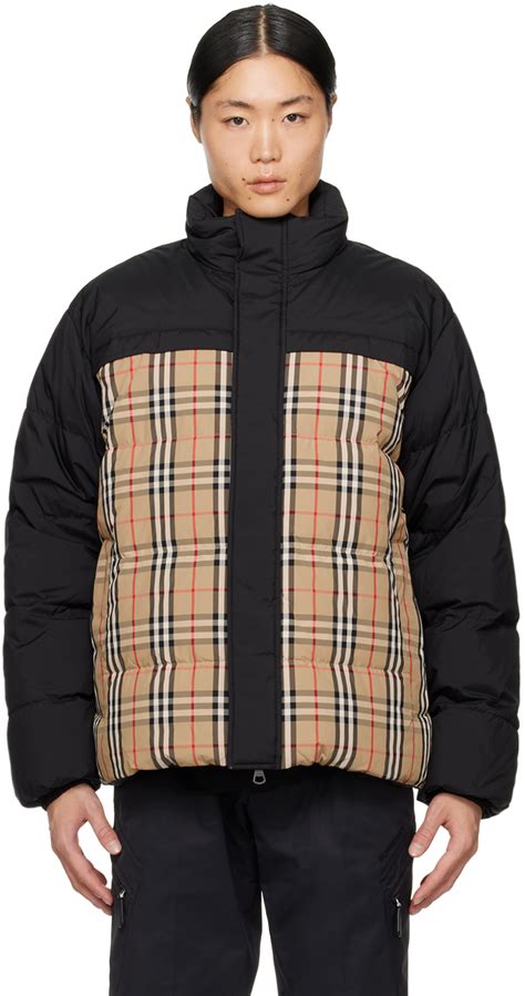 burberry reversible down jacket black|Burberry reversible check jacket.